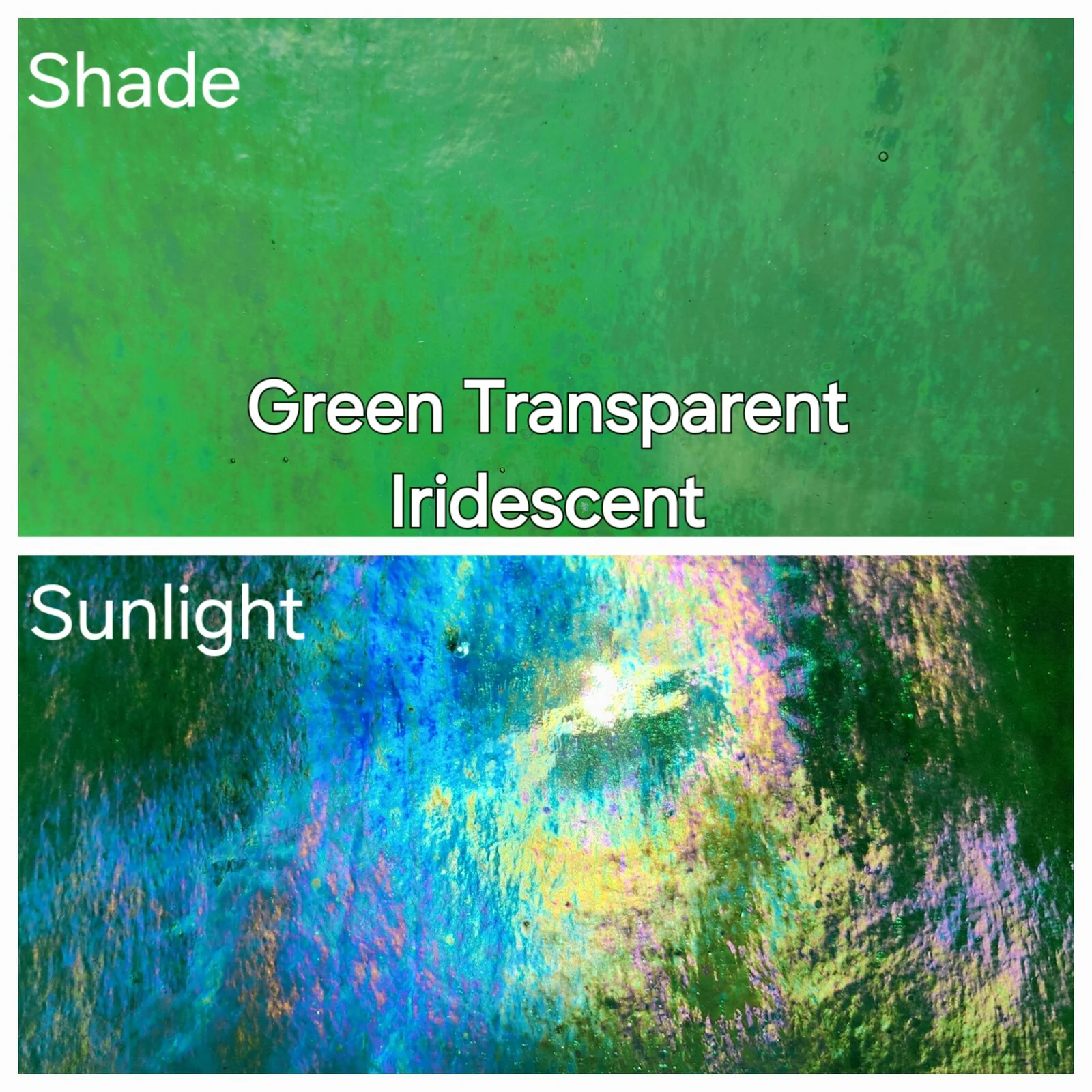 A Green Transparent Iridescent (Wissmach)