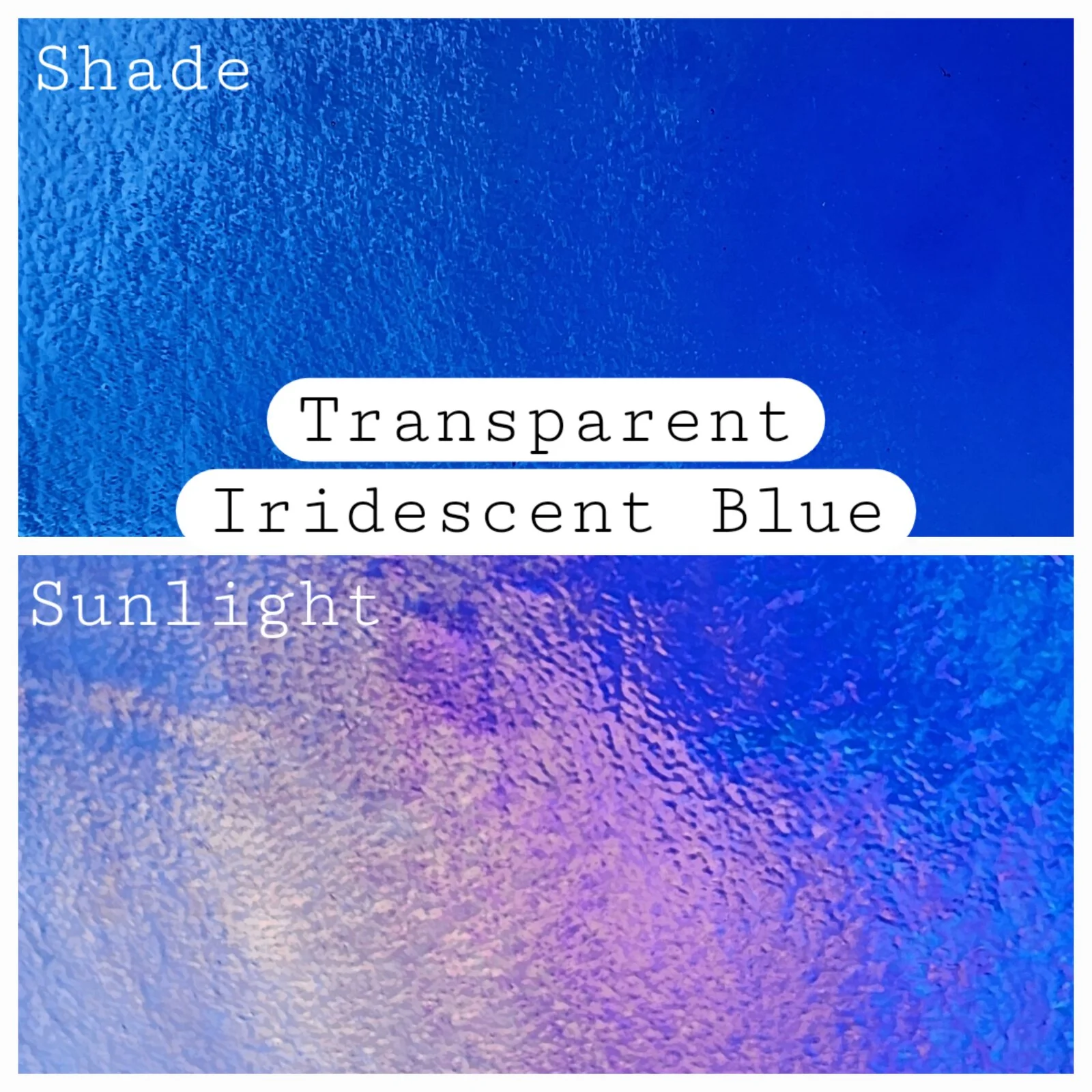 B Blue Transparent Iridescent (Bullseye)