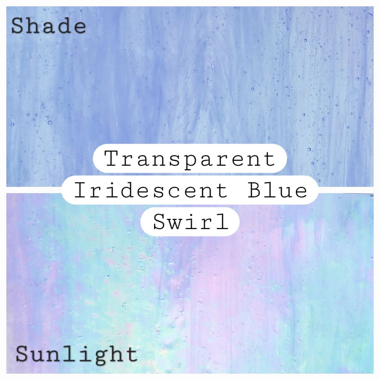 R White/Blue Swirl Opaque Iridescent