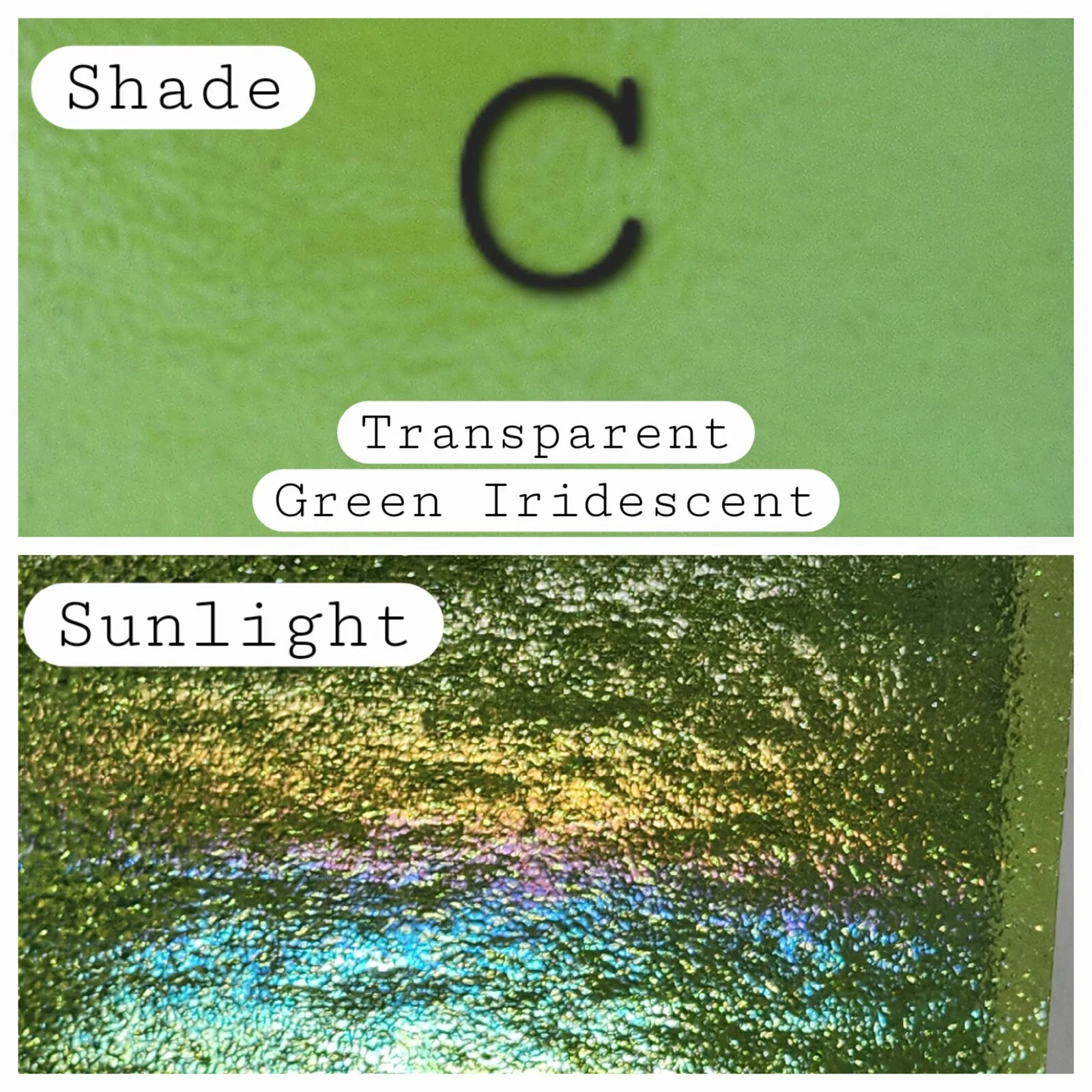 C Lt Green Transparent Iridescent (Bullseye)