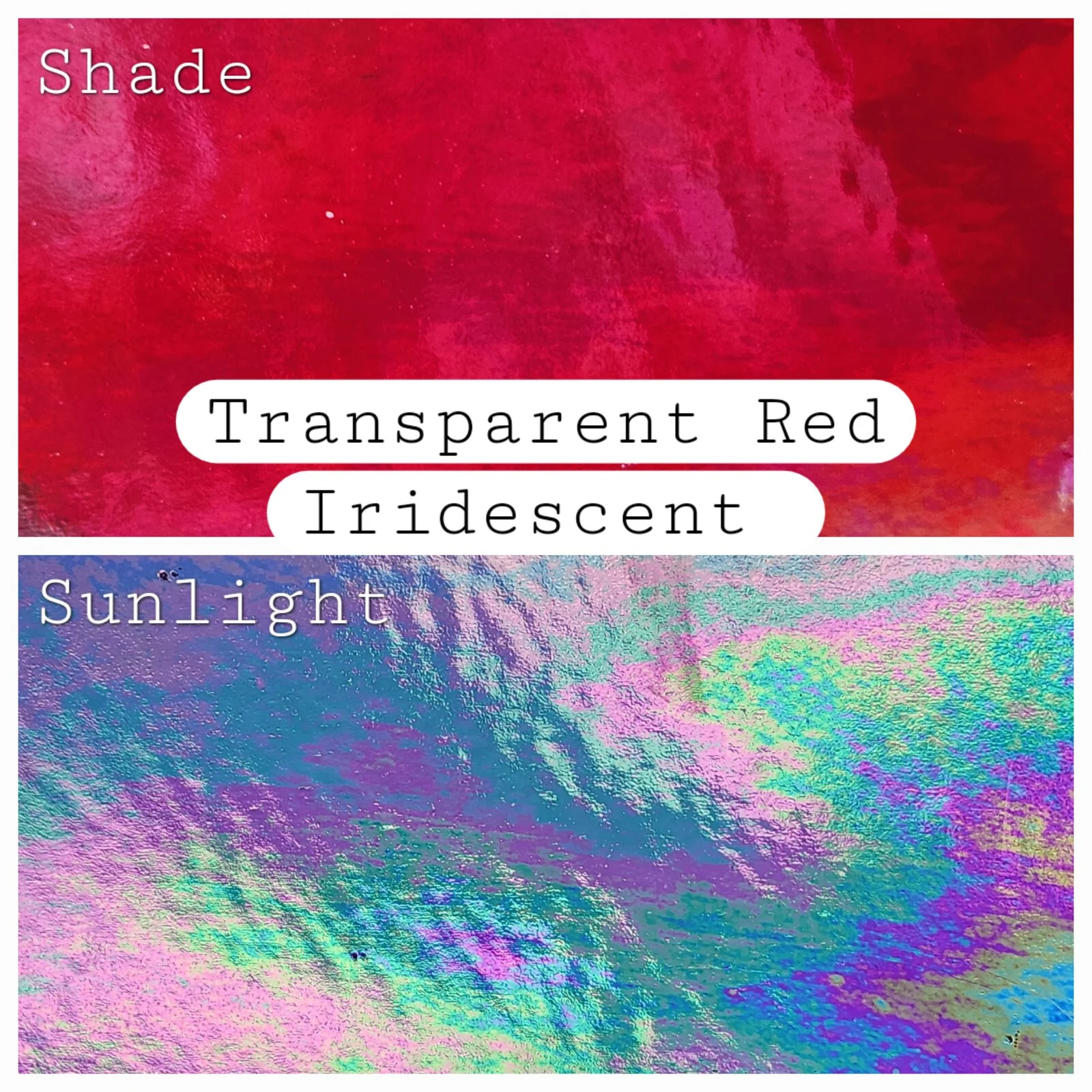 N Red Transparent Iridescent (Wissmach)